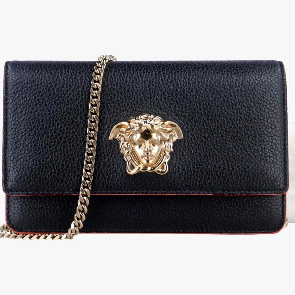 Versace Black Crossbody Bag with Gold Medusa Accent | Like new
